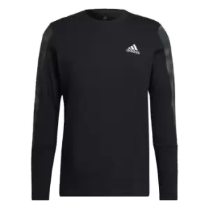 Image of adidas Essentials Camo Print Long-Sleeve Top Mens - Black