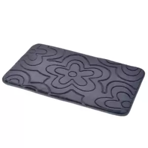 Image of Showerdrape Clover Memory Foam Bath Mat in Charcoal
