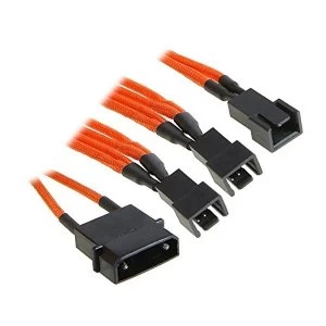 Image of BitFenix Alchemy Molex to 3pin x3 Fan adaptor 7V 20cm - Orange
