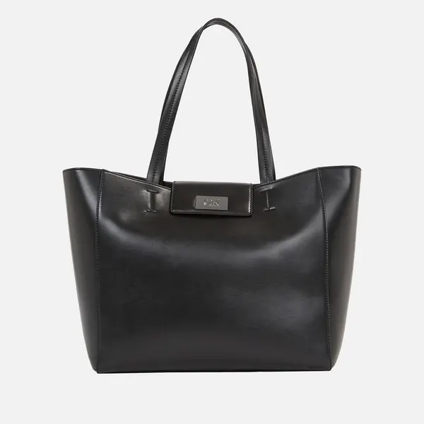 Image of Calvin Klein CK Push Faux Leather Medium Shopper Bag Black female K60K612148BEH