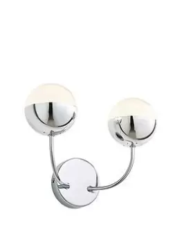 Image of Spa Rhodes LED 2 Light Wall Light 10W Cool White Crackle Effect and Chrome