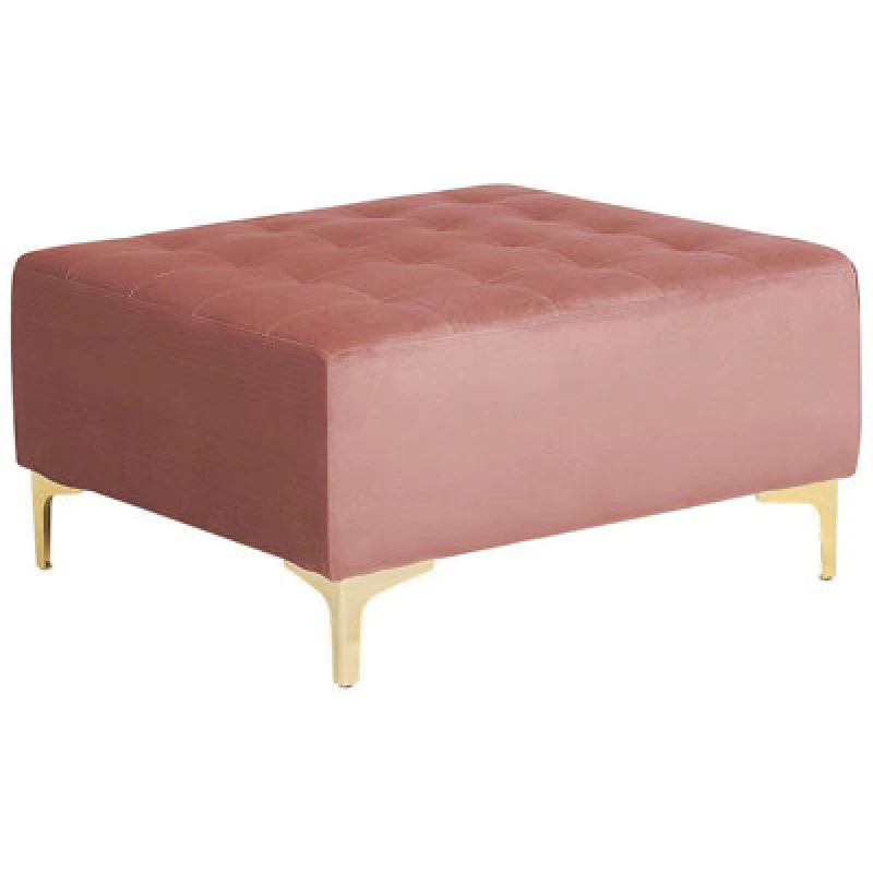 Image of Beliani Modern Ottoman Aberdeen Velvet Pink