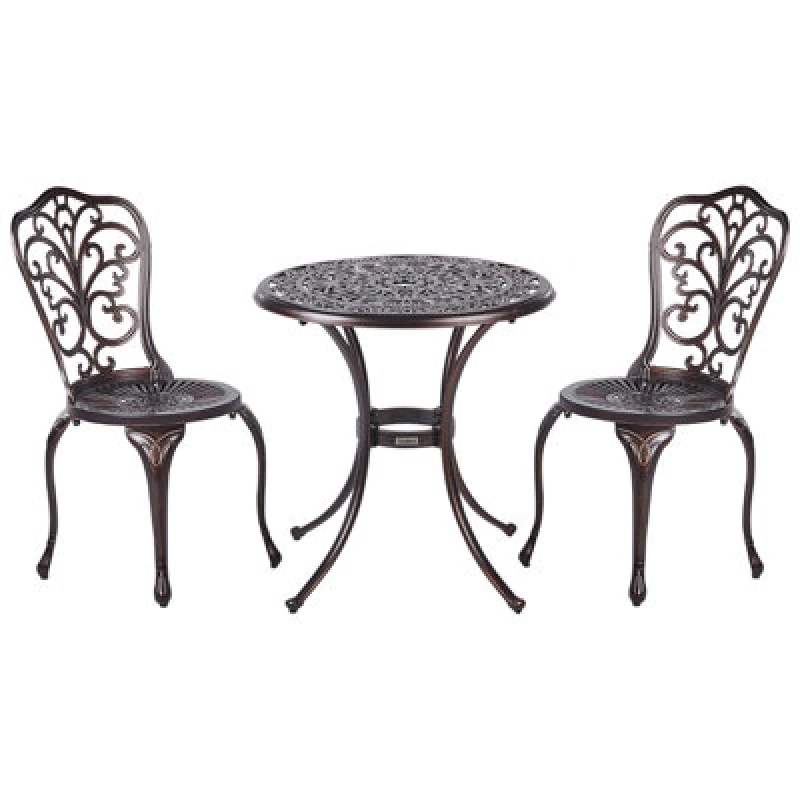 Image of Beliani Bistro Set Triora/andalo Metal Brown