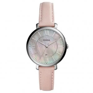 Image of Fossil Ladies Mother Of Pearl Dial Pink Leather Strap Watch