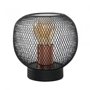 Image of Axton Wire Mesh Table Lamp in Black and Copper