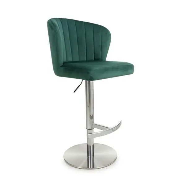 Image of Shankar Sigma Brushed Velvet Green Bar Stool - Green 5253113