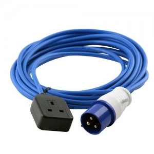 Image of Zexum 16A 230V Blue Male to 1 Gang Socket Hook Up Extension Cable Lead - 5m