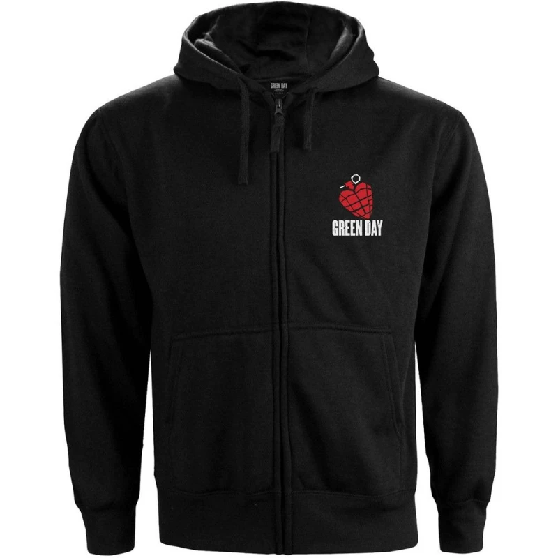 Image of green day Green Day Men American Idiot Full Zip Hoodie in Black Size: Medium Black M Male 5055320115557