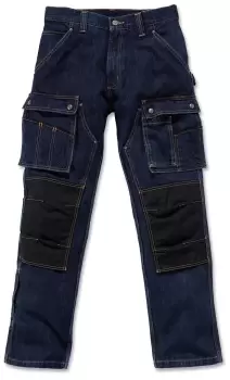 Image of Carhartt Denim Multi Pocket Tech Pants, blue, Size 42, blue, Size 42