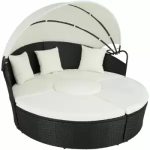 Image of Tectake - Rattan sun lounger island aluminium, variant 2 - garden lounge chair, sun chair, double sun lounger