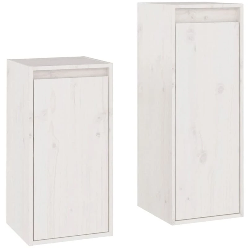 Image of VIDAXL TV Cabinets 2 pcs White Solid Wood Pine Vidaxl 8720286927571