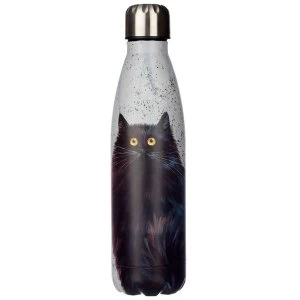 Image of Kim Haskins Black Cat Reusable Stainless Steel Hot & Cold Thermal Insulated Drinks Bottle 500ml