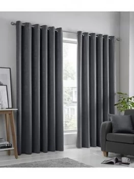 Image of Fusion Strata Dim-Out Eyelet Curtains