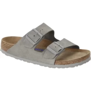 Image of Birkenstock Womens Arizona Soft Footbed Suede Leather Sandal Stone Coin UK7 (EU40)