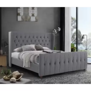 Image of Clarita Bed Single Plush Velvet Grey