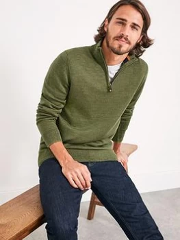 Image of White Stuff York Merino Twist Funnel Neck Top - Green, Size S, Men