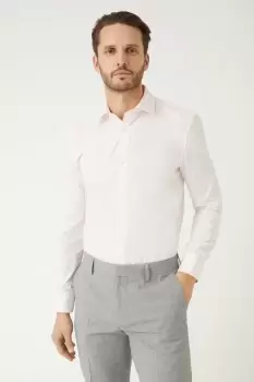 Image of Pink Tailored Fit Long Sleeve Easy Iron Shirt