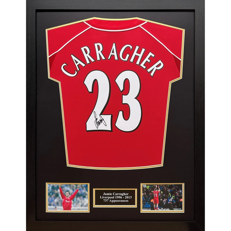 Image of AllStarSignings Ltd Jamie Carragher signed Liverpool shirt Red unisex One Size