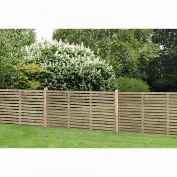 Image of Contemporary Single Slated 3ft Fence Panel - 1.8mx0.9m - 5 Pack