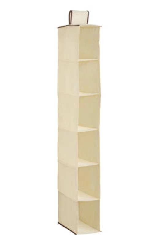 Image of Premier Housewares Cream Storage 6 Section Cream Hanging Shoe Organiser Cream