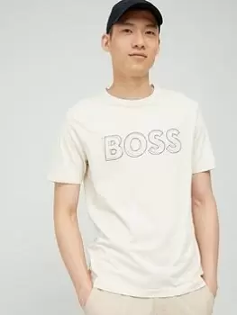 Image of BOSS Font 1 Large Logo T-Shirt - Off White Size M Men