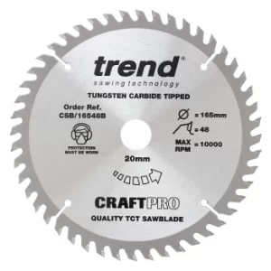 Image of Trend CRAFTPRO Wood Cutting Saw Blade 165mm 48T 20mm