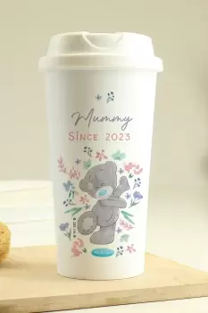 Image of Personalised Me To You Floral Travel Mug - White - Plastic