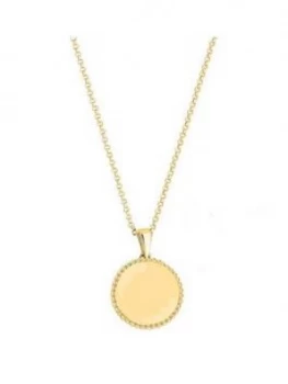 Image of Simply Silver Gold Plated Sterling Silver Personalised Engravable Beaded Edge Pendant