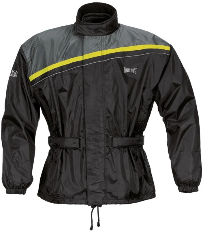 Image of GMS Douglas Motorcycle Rain Jacket, black-yellow, Size 6XL for Men