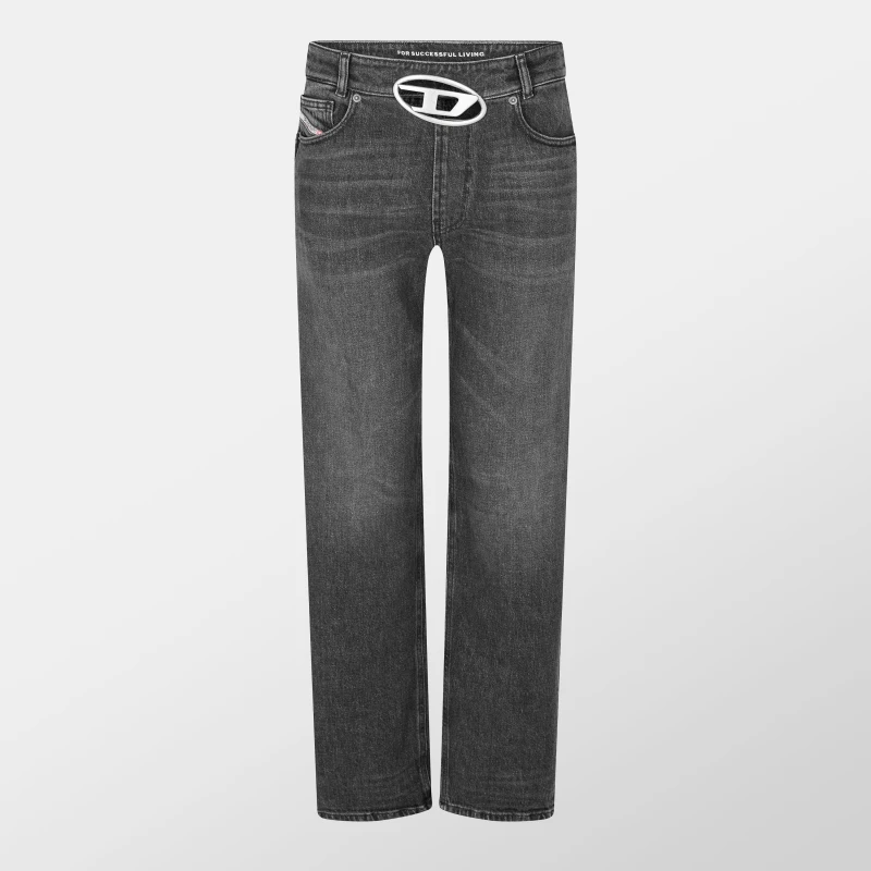 Image of Diesel Womens Straight Leg Jeans Black/Grey Denm female 24