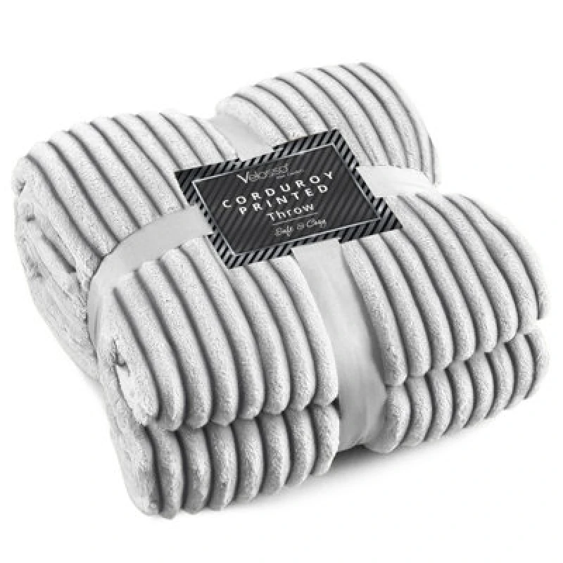 Image of Velosso Supersnug Cloud Soft Throw Blanket - Thermal Soft, Ribbed Design For Sofa, Bed, Lounge - Size 127Cm X 152Cm - Charcoal