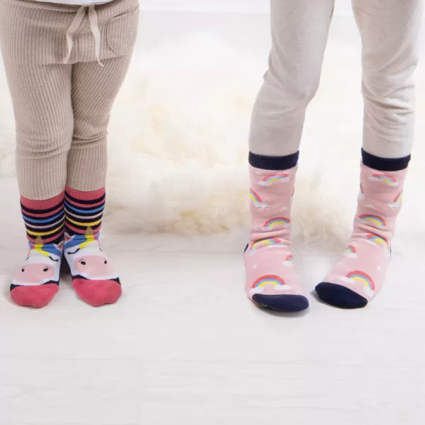 Image of totes Pack of 2 Toasties Kids Original Unicorn Slipper Socks MultiColoured