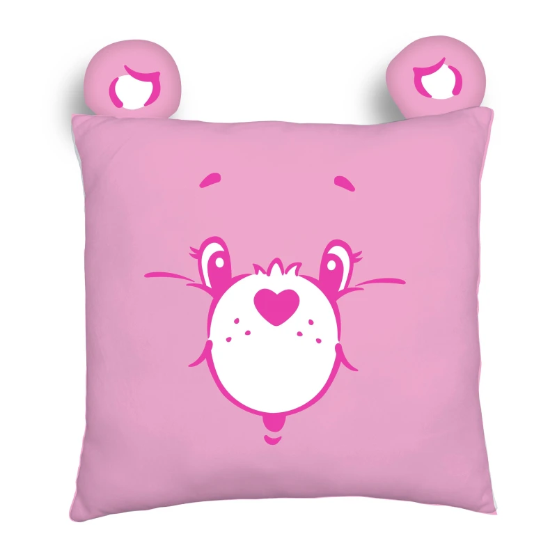 Image of Care Bears Faces Square Cushion With Ears Multi WX7LP Unisex