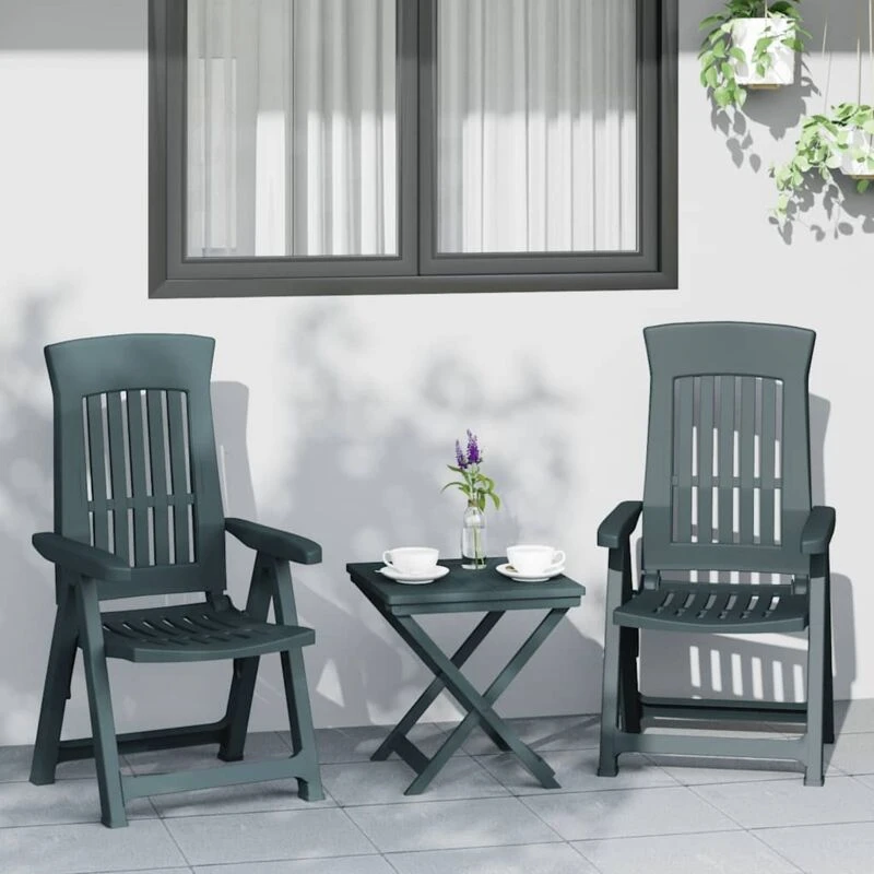 Image of VIDAXL Garden Reclining Chairs 2 pcs Green pp Vidaxl 8720845897802