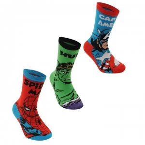 Image of Marvel 3 Pack Crew Socks Infants - Marvel
