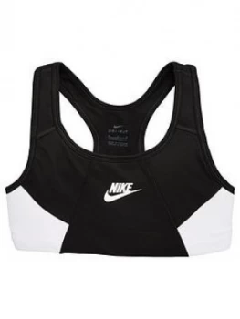 Image of Nike Sportswear Older Girls Classic Sports Bra - Black/White, Size XL, 15-16 Years, Women