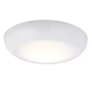 Image of Forca Microwave Integrated LED Outdoor Microwave Emergency Flush Light Gloss White, Opal IP65