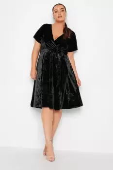 Image of Velvet Wrap Skater Dress