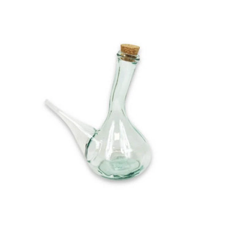 Image of Verano Spanish Ceramics Recycled Glass Spanish Porron Decanter/pourer With Cork 500Ml - 17Cm (W) X 21Cm (H)