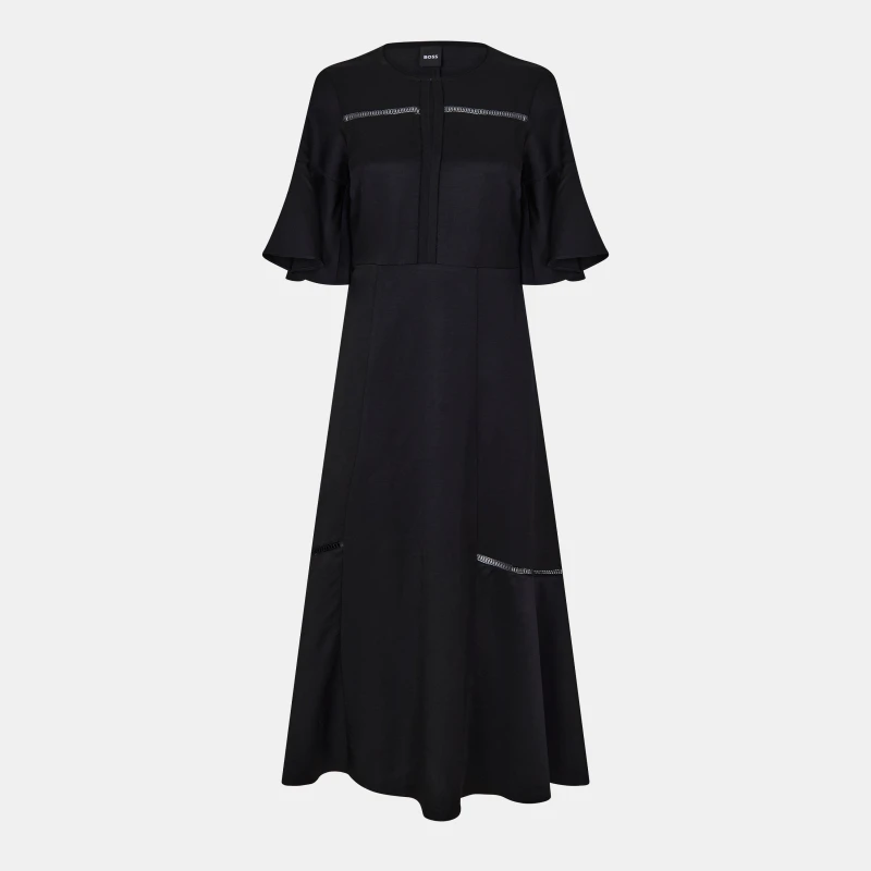 Image of Boss Womens Dileina Skater Design Dress Black female 4 (XXS)