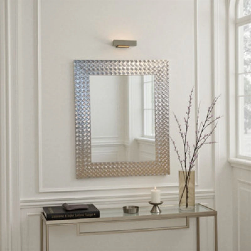 Image of Yearn Hammered Silver Framed Bevelled Mirror
