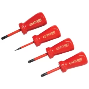 Image of CK Tools T48349 Stubby VDE Slim Screwdriver Set 4 pcs