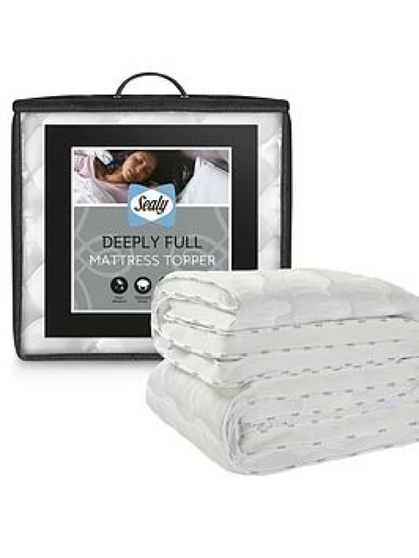 Image of Sealy Deeply Full Mattress Topper - White White VIMI3 Unisex Super King