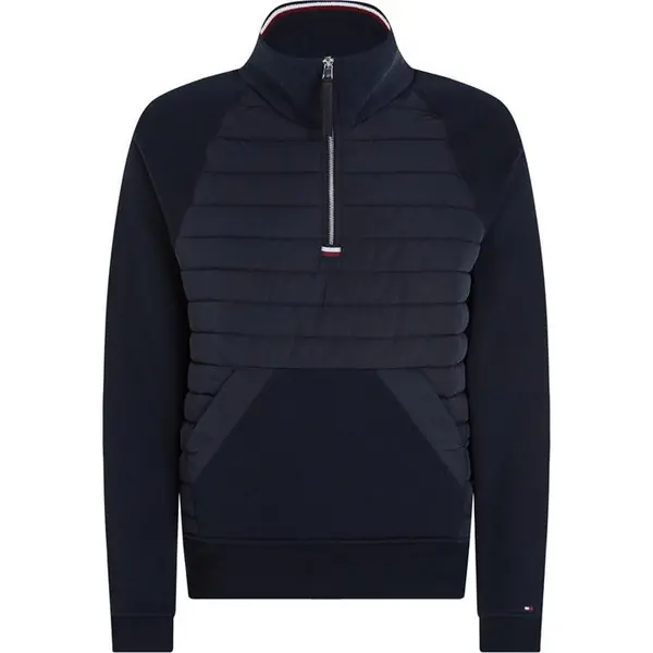Image of Tommy Hilfiger Mix Media Half Zip - Blue S
