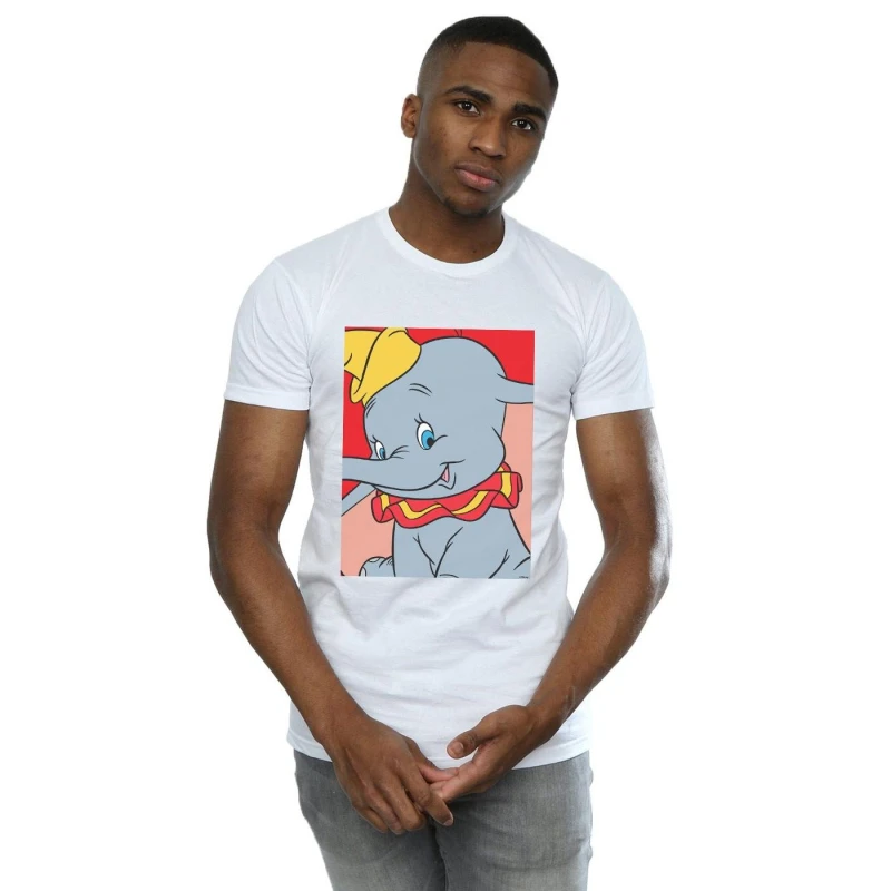 Image of Disney Men Dumbo Portrait T-Shirt in White Size: Small White S Male 5057955963800