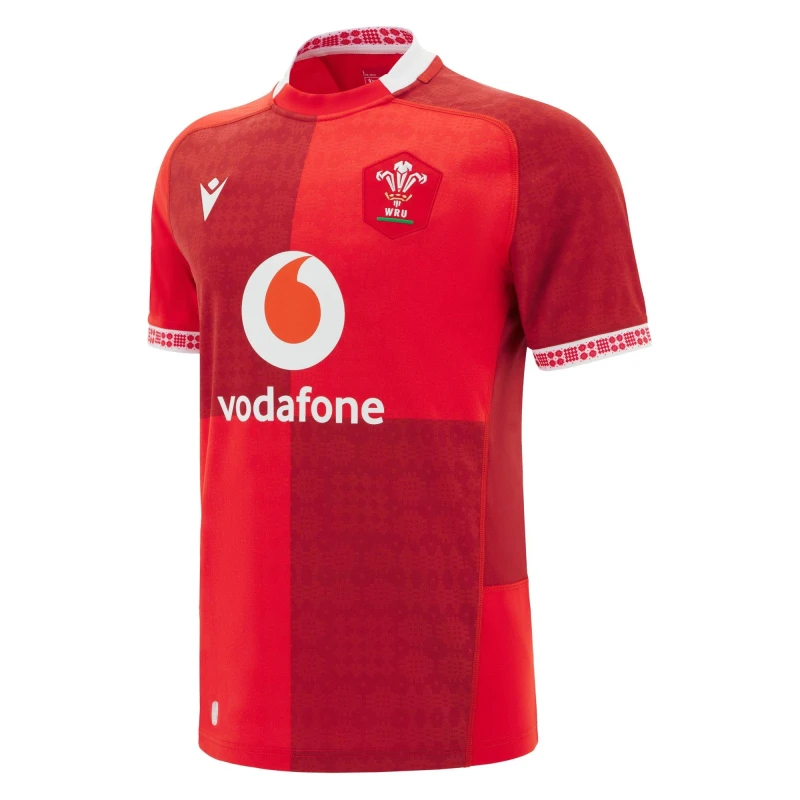Image of Macron Wales Rugby Union Home Shirt 2025 Adults Red male Small