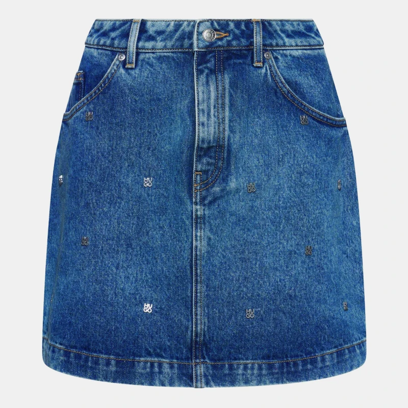 Image of Hugo Gebisi Denim Mini Skirt - Blue Blue 10