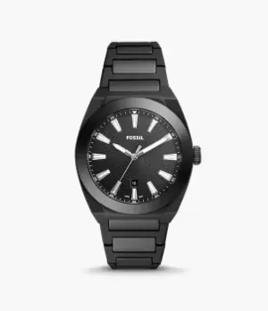Image of Fossil Men Everett Three-Hand Date Black Ceramic Watch