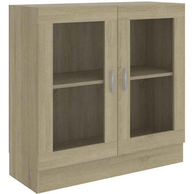 Image of VIDAXL Vidaxl - Vitrine Cabinet Sonoma Oak 82.5x30.5x80cm Engineered Wood 8720286134269