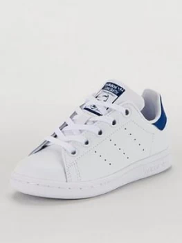 Image of adidas Originals Stan Smith Childrens Trainers - White/Blue, Size 13
